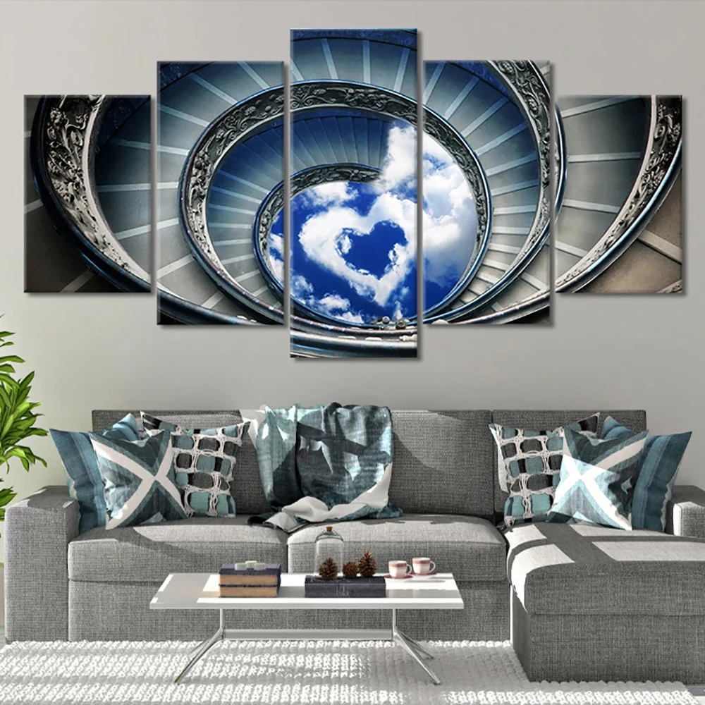 5 Pieces Wall Art Canvas Painting Spiral Staircase Love Poster Home Decoration Modular Picture Modern Living Room Dropshipping
5 Pieces Wall Art Canvas Painting Spiral Staircase Love Poster Home Decoration Modular Picture Modern Living Room Dropshipping