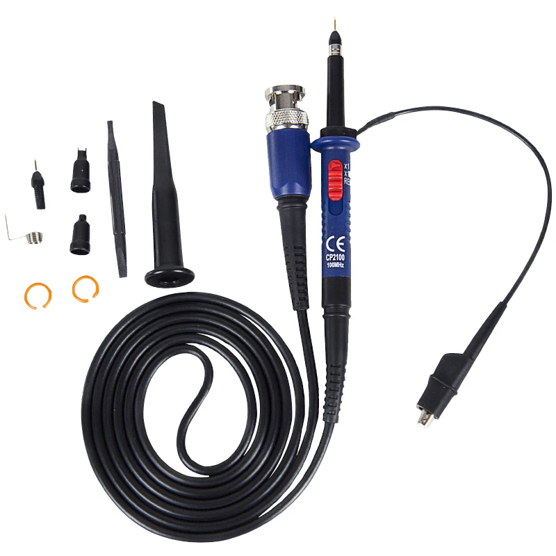 Высоковольтный осциллограф PINTECH CP2100, 600 В, 100 МГц, соотношение затухания 1X/10X, точность ± 1%, пассивный зонд осциллографа 
Высоковольтный осциллограф PINTECH CP2100, 600 В, 100 МГц, соотношение затухания 1X/10X, точность ± 1%, пассивный зонд осциллографа