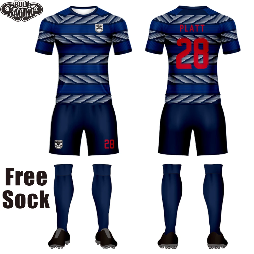 Round Collar Cleasea Blue Design Sublimation Printing Soccer Jerseys Sets Football Club Training kits
Round Collar Cleasea Blue Design Sublimation Printing Soccer Jerseys Sets Football Club Training kits