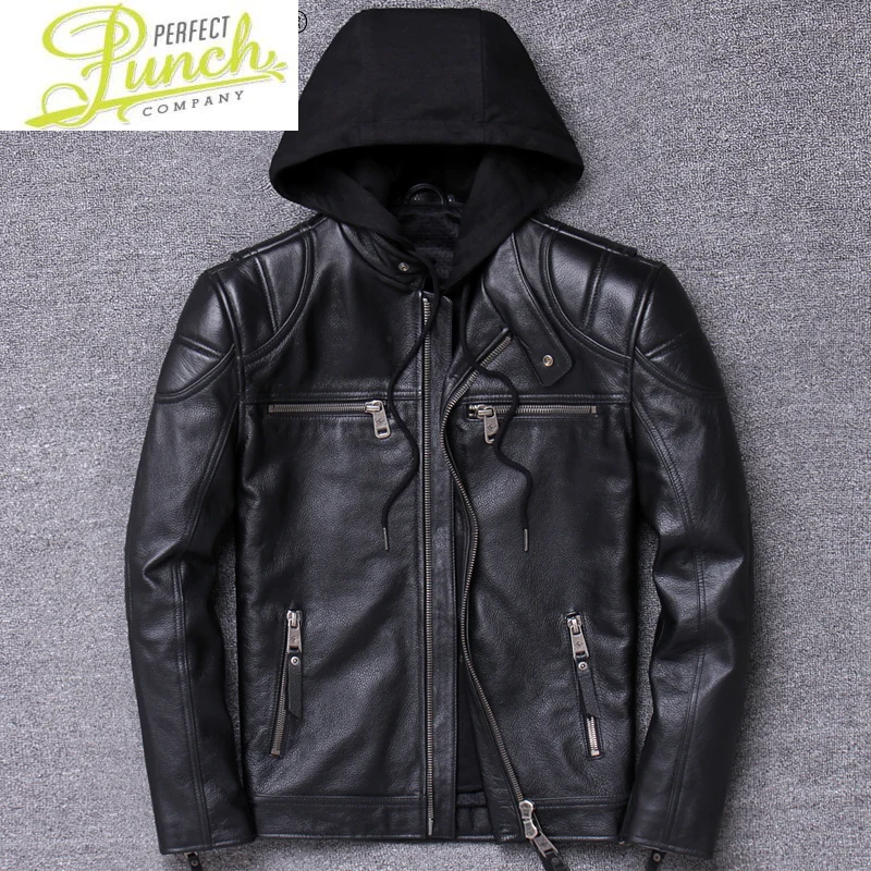 Leather Mens Jacket Autumn Genuine Cowhide Leather Jackets for Men Style Hooded Short Coats Male Abrigo Hombre SQQ340
Leather Mens Jacket Autumn Genuine Cowhide Leather Jackets for Men Style Hooded Short Coats Male Abrigo Hombre SQQ340