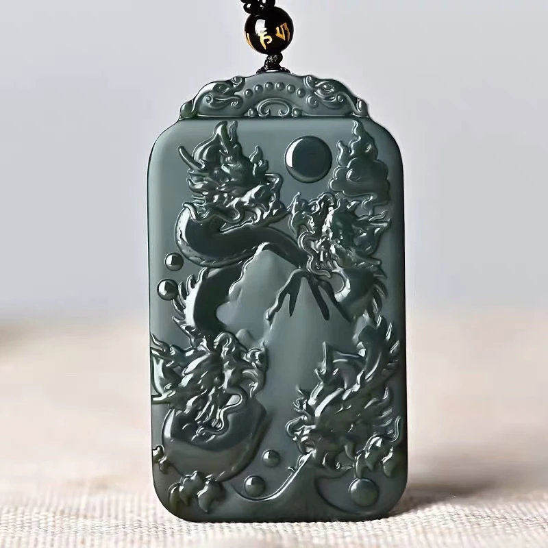 Famous Bottle Green Jade 9 Dragon Pendant Hanging two-sided Carven Amulet shield Churinga
Famous Bottle Green Jade 9 Dragon Pendant Hanging two-sided Carven Amulet shield Churinga