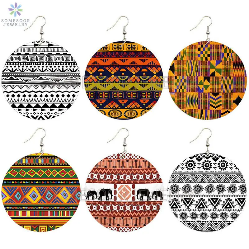 SOMESOOR Vinatge African Ethnic Prints Wooden Drop Earrings Both Sides Painted Black Art Wood Dangle Pandent For Women Gifts
SOMESOOR Vinatge African Ethnic Prints Wooden Drop Earrings Both Sides Painted Black Art Wood Dangle Pandent For Women Gifts