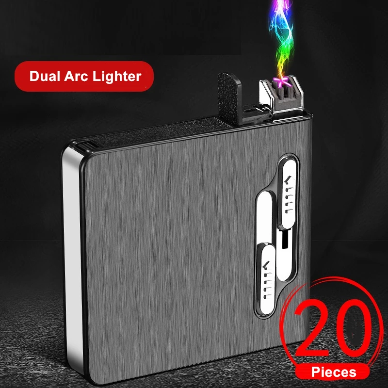 20pcs Capacity Cigarette Box with USB Electric Lighter Waterproof Cigarette Case Holder Rechargeable Electronic Gadgets For Men
20pcs Capacity Cigarette Box with USB Electric Lighter Waterproof Cigarette Case Holder Rechargeable Electronic Gadgets For Men