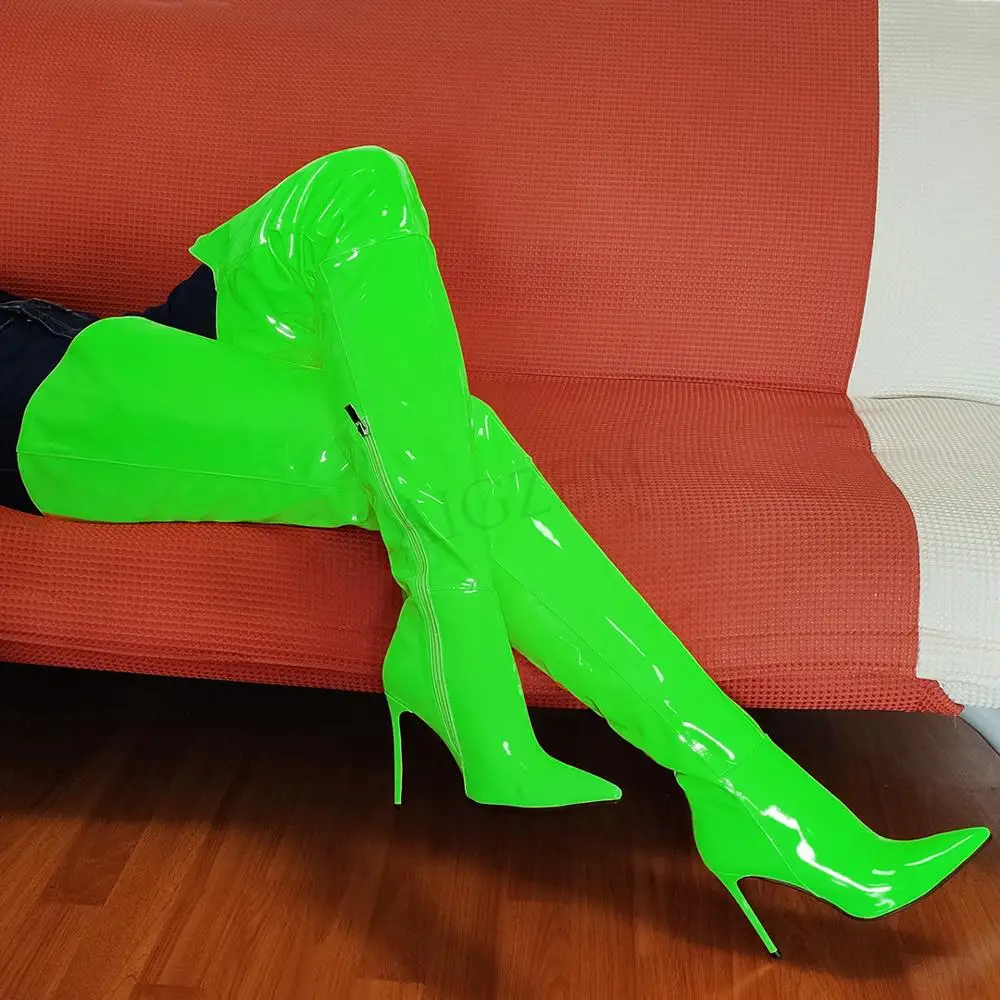 BERZIMER Women Thigh High Boots Stiletto Heels Shiny Slim Heels Boots Over Knee Side Zip Ladies Shoes Woman Large Size 43 44 47
BERZIMER Women Thigh High Boots Stiletto Heels Shiny Slim Heels Boots Over Knee Side Zip Ladies Shoes Woman Large Size 43 44 47