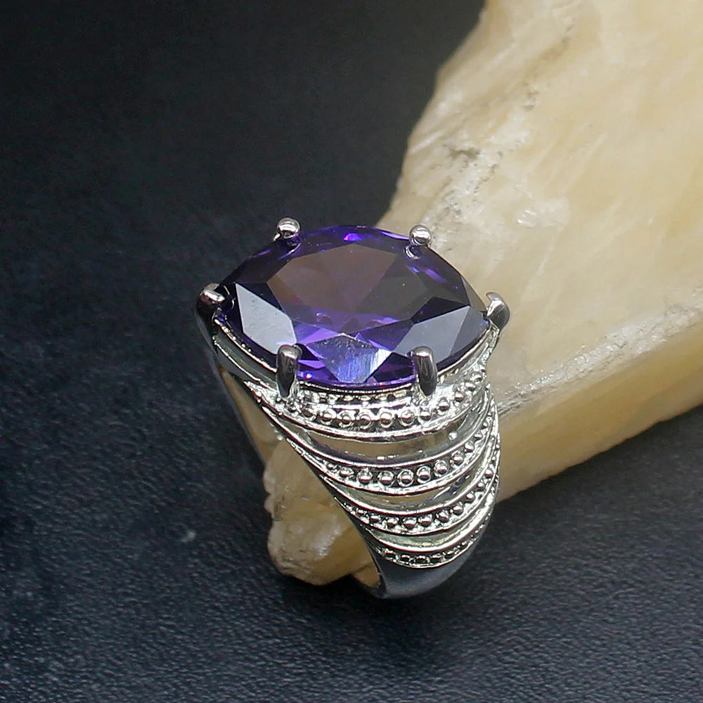 Gemstonefactory Jewelry Big Promotion Single Unique 925 Silver Marquise Purple Amethyst Women Men Gifts Band Rings 7.5# 20213004
Gemstonefactory Jewelry Big Promotion Single Unique 925 Silver Marquise Purple Amethyst Women Men Gifts Band Rings 7.5# 20213004