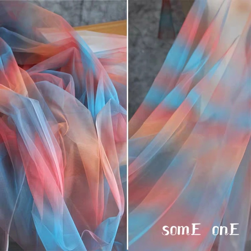 New Mesh Tulle Fabric Orange Blue Gradient DIY Summer Skirts Dress Clothes Designer Fabric
New Mesh Tulle Fabric Orange Blue Gradient DIY Summer Skirts Dress Clothes Designer Fabric