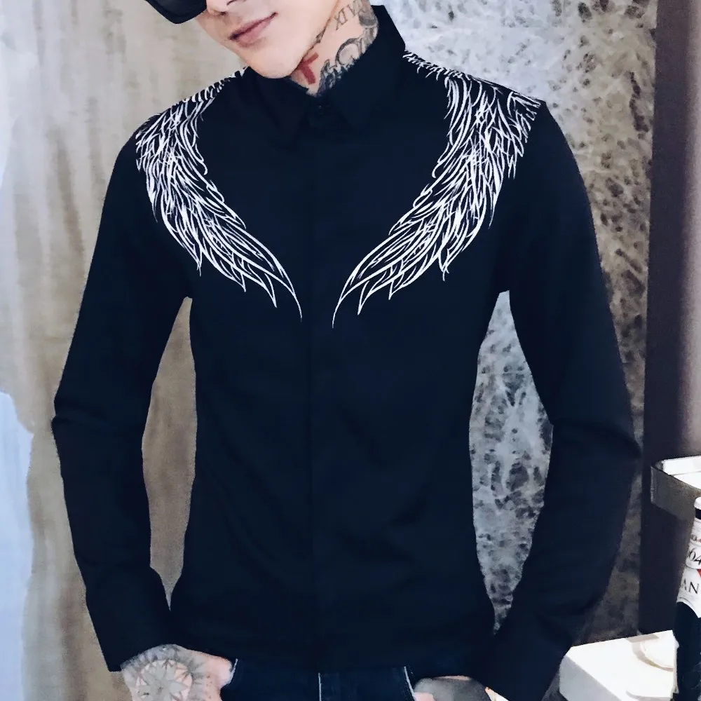 Digital Print Streetwear Slim Fit Casual Dress Shirts Party M-4XL 2020 Autumn Men Shirt Brand Long Sleeve Black White Shirt Men
Digital Print Streetwear Slim Fit Casual Dress Shirts Party M-4XL 2020 Autumn Men Shirt Brand Long Sleeve Black White Shirt Men