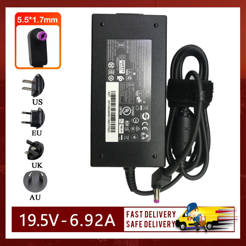 Новинка 19.5V 6.92A 135W 5.5*1.7MM адаптер питания для Acer Delta PA-1131-26 зарядное устройство для ноутбука
Новинка 19.5V 6.92A 135W 5.5*1.7MM адаптер питания для Acer Delta PA-1131-26 зарядное устройство для ноутбука