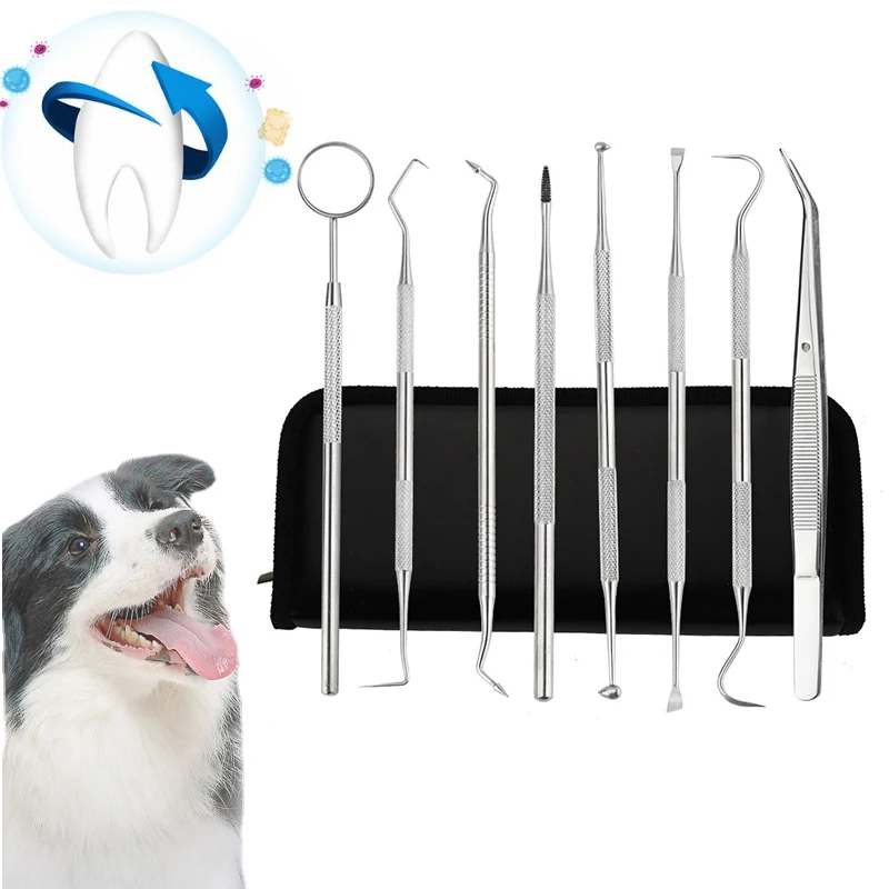 Pet teeth cleaning 8-piece set, descaling and cleaning teeth, fresh breath cleaning tools to remove dental calculus
Pet teeth cleaning 8-piece set, descaling and cleaning teeth, fresh breath cleaning tools to remove dental calculus
