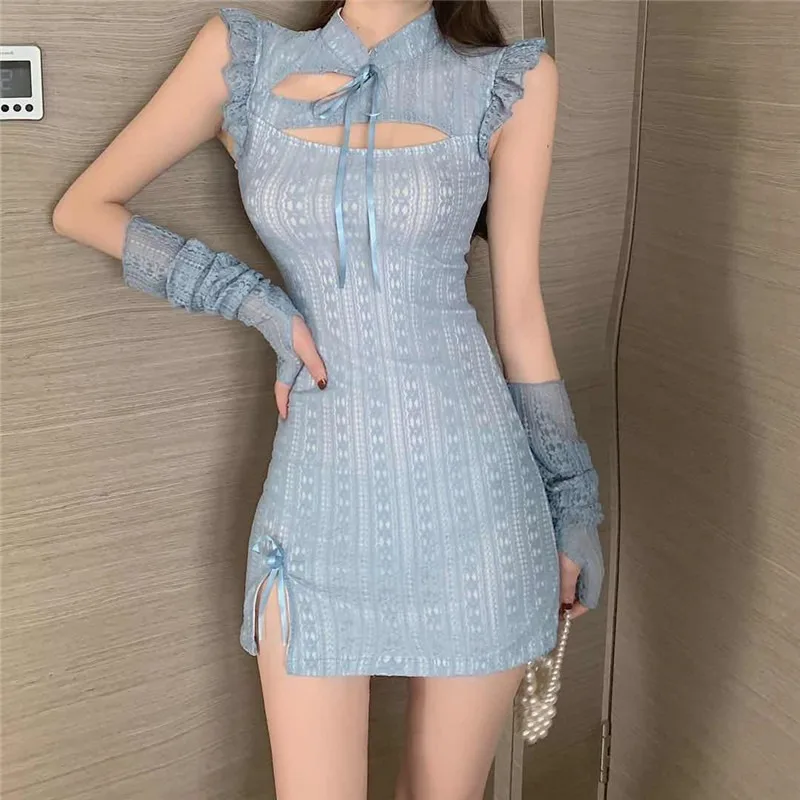 Fashion Korean Women Sexy Party Dress Chinese Style Qipao Fashion Lady Elegant Lace Cheongsam Nightclub Bodycon Vintage Vestidos
Fashion Korean Women Sexy Party Dress Chinese Style Qipao Fashion Lady Elegant Lace Cheongsam Nightclub Bodycon Vintage Vestidos