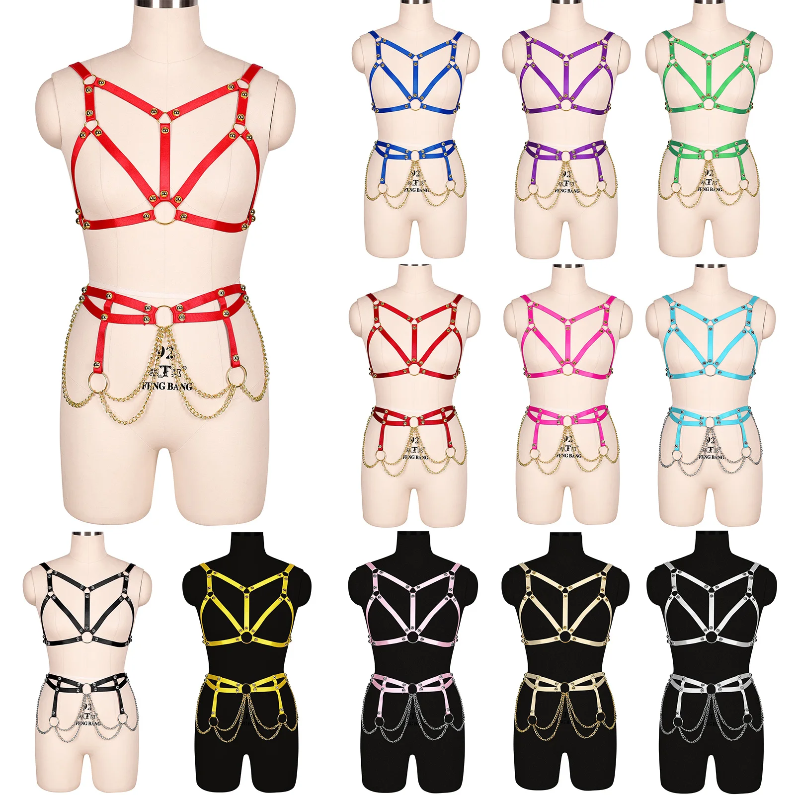 Bondage Fashion Harness Belt Erotic Stockings Sexy Lingerie Set Harness Suspender Goth Clothing Chain Decoration Garters Strap
Bondage Fashion Harness Belt Erotic Stockings Sexy Lingerie Set Harness Suspender Goth Clothing Chain Decoration Garters Strap