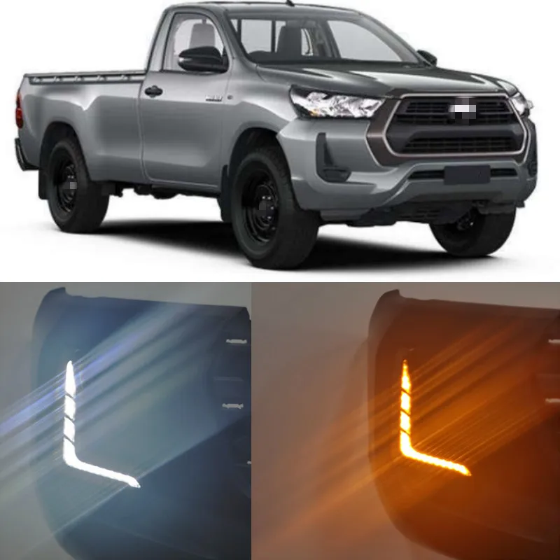 LED DRL Day Light for Toyota Hilux Revo 2020 2021 Daytime Running Light Fog Lamp Bezel with Dynamic Sequential Turn Signal
LED DRL Day Light for Toyota Hilux Revo 2020 2021 Daytime Running Light Fog Lamp Bezel with Dynamic Sequential Turn Signal