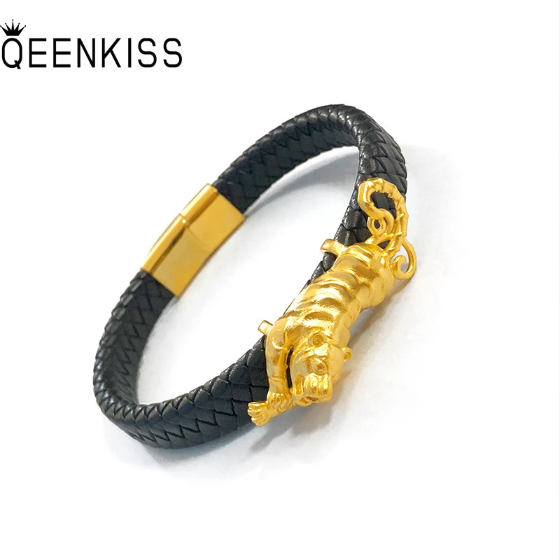 QEENKISS BT558 Fine Jewelry Wholesale Fashion Man Father Birthday Wedding Gift Vintage Leopard 24KT Gold Leather Cord Bracelet
QEENKISS BT558 Fine Jewelry Wholesale Fashion Man Father Birthday Wedding Gift Vintage Leopard 24KT Gold Leather Cord Bracelet