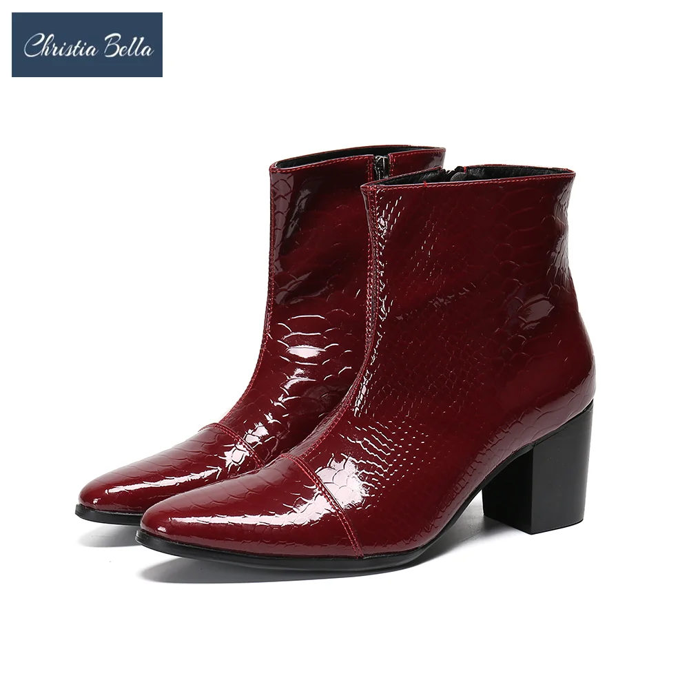 Fashion Men Red Pointed Toe Heightenig Shoes Wedding Party Nightclub Big Size Ankle Boots Male Real Leather Formal Shorts Boots
Fashion Men Red Pointed Toe Heightenig Shoes Wedding Party Nightclub Big Size Ankle Boots Male Real Leather Formal Shorts Boots