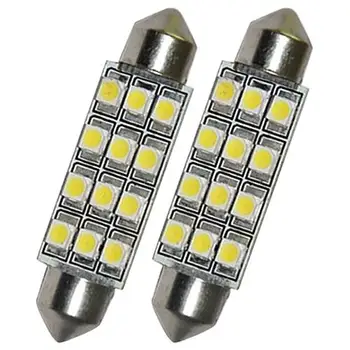 자동차 돔 12 3528-SMD LED 전구 조명, 인테리어 페스툰 램프, 화이트 인테리어 액세서리 장식품, 2 개, 40mm