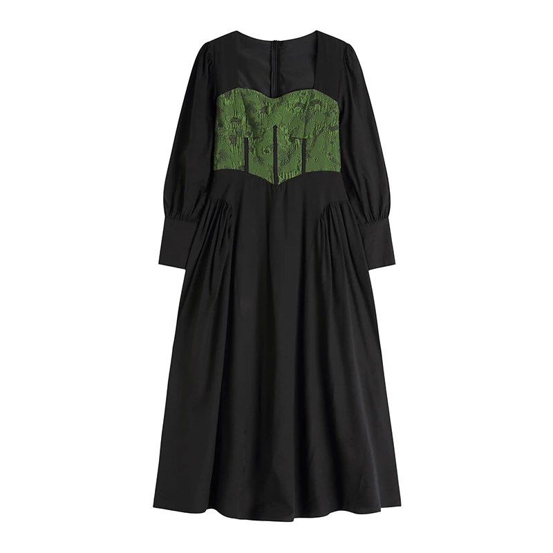 2022 Women French Vintage Patchwork Black Dress Slim Female Elegant Square Collar Long Sleeve High Waist A-line Midi Long Frocks
2022 Women French Vintage Patchwork Black Dress Slim Female Elegant Square Collar Long Sleeve High Waist A-line Midi Long Frocks