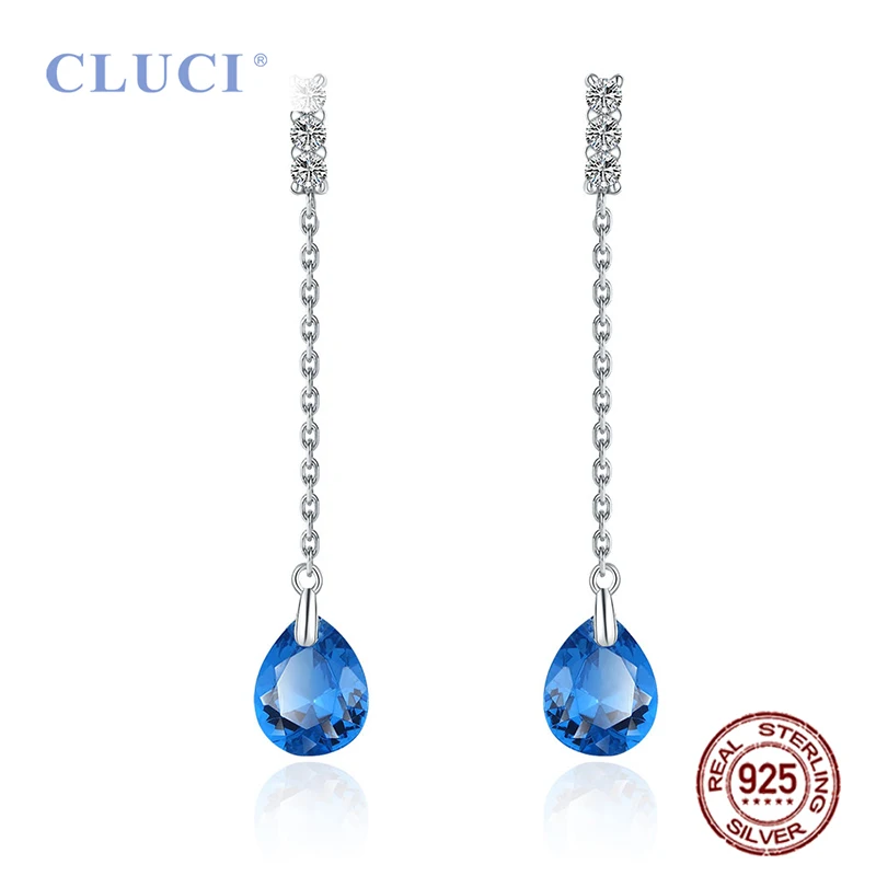 Серьги CLUCI женские из серебра 925 пробы, ювелирные украшения для свадьбы и торжественных случаев, синие, DE012SB
Серьги CLUCI женские из серебра 925 пробы, ювелирные украшения для свадьбы и торжественных случаев, синие, DE012SB