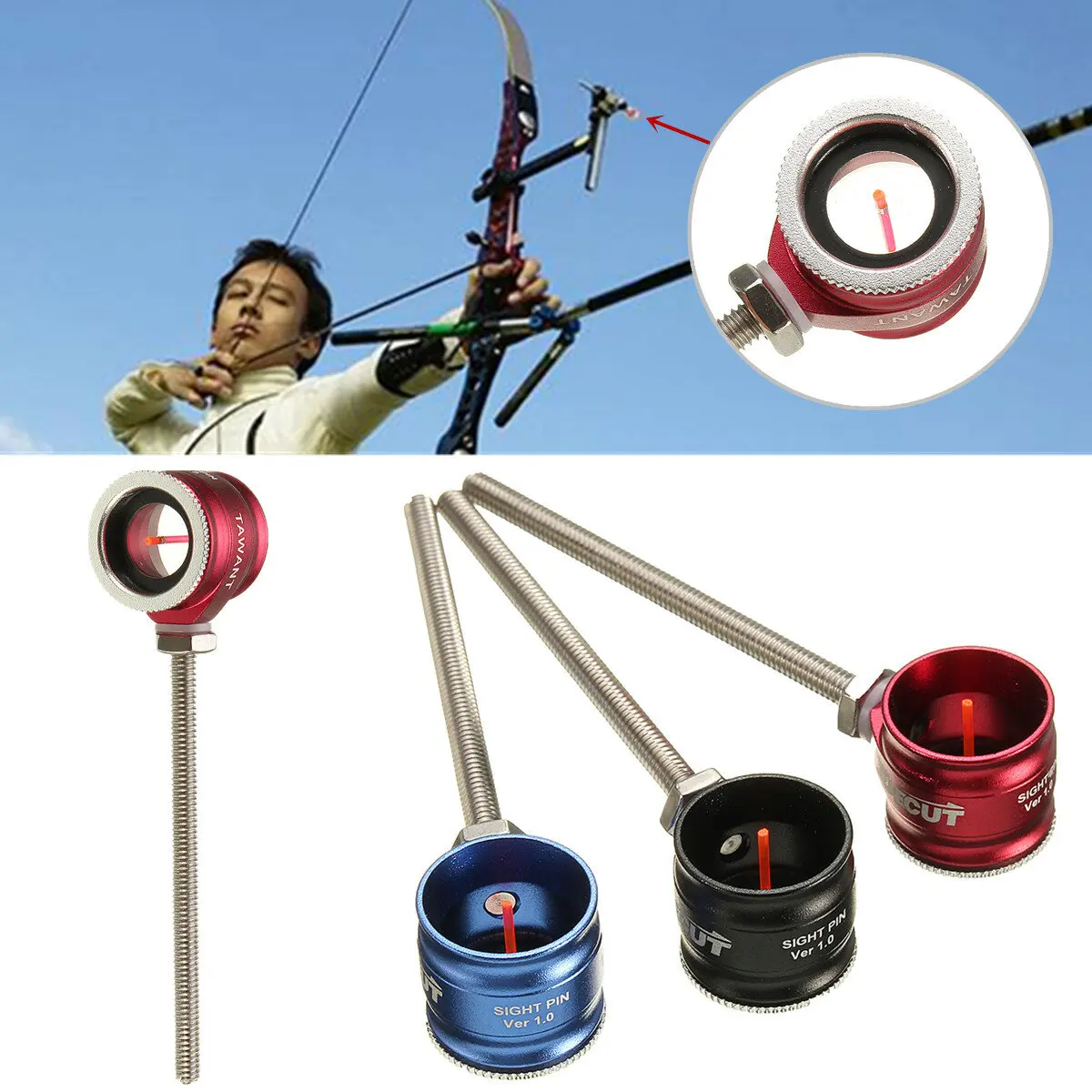Multi-Color Archery Sight Aiming Point Pin Decut Tawant Acrylic Fiber Bar Recurve Bow Archery
Multi-Color Archery Sight Aiming Point Pin Decut Tawant Acrylic Fiber Bar Recurve Bow Archery