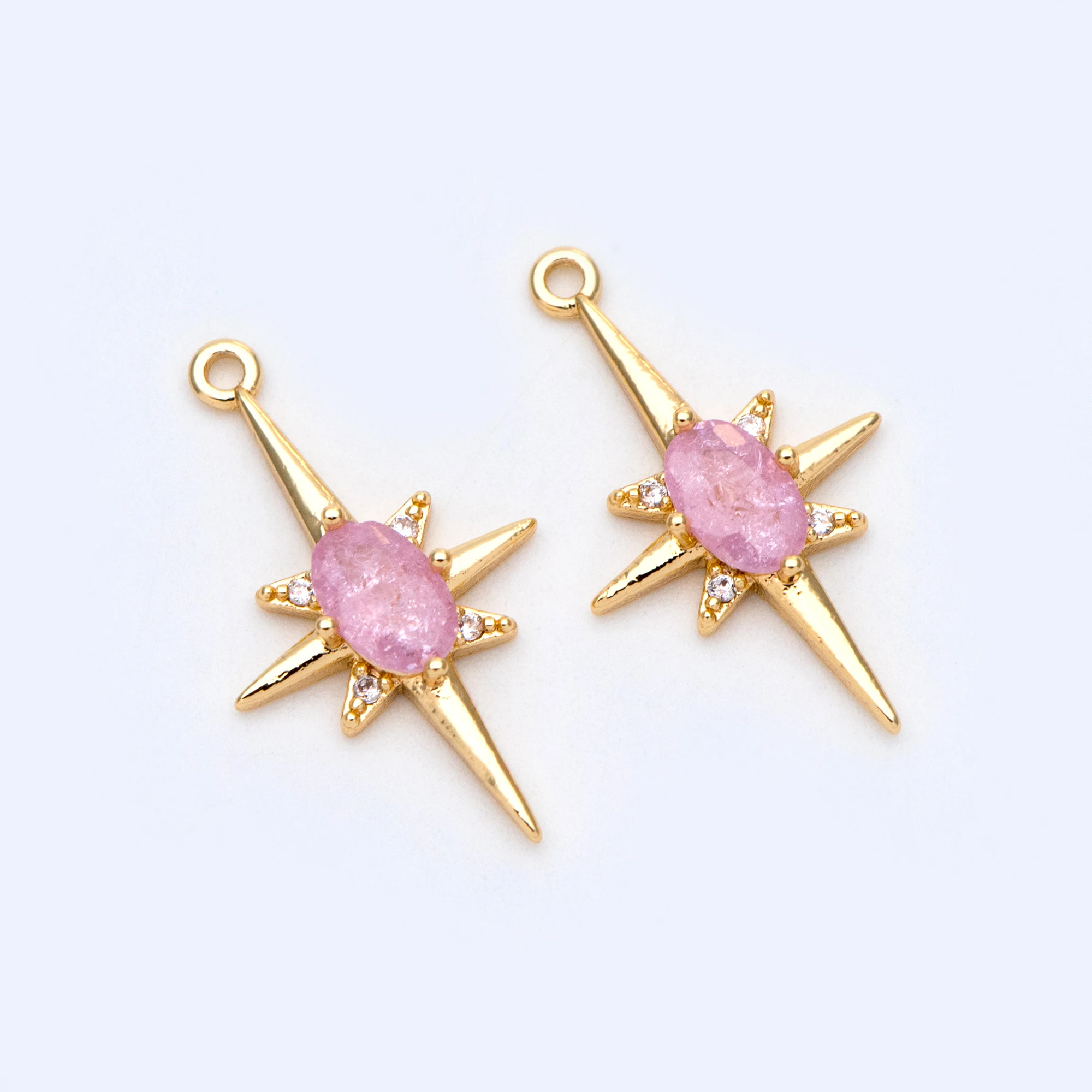 10pcs Gold plated Brass Star Charms 21x12mm, Pink Gemstone Paved Mini Star Pendants (GB-924-1)
10pcs Gold plated Brass Star Charms 21x12mm, Pink Gemstone Paved Mini Star Pendants (GB-924-1)
