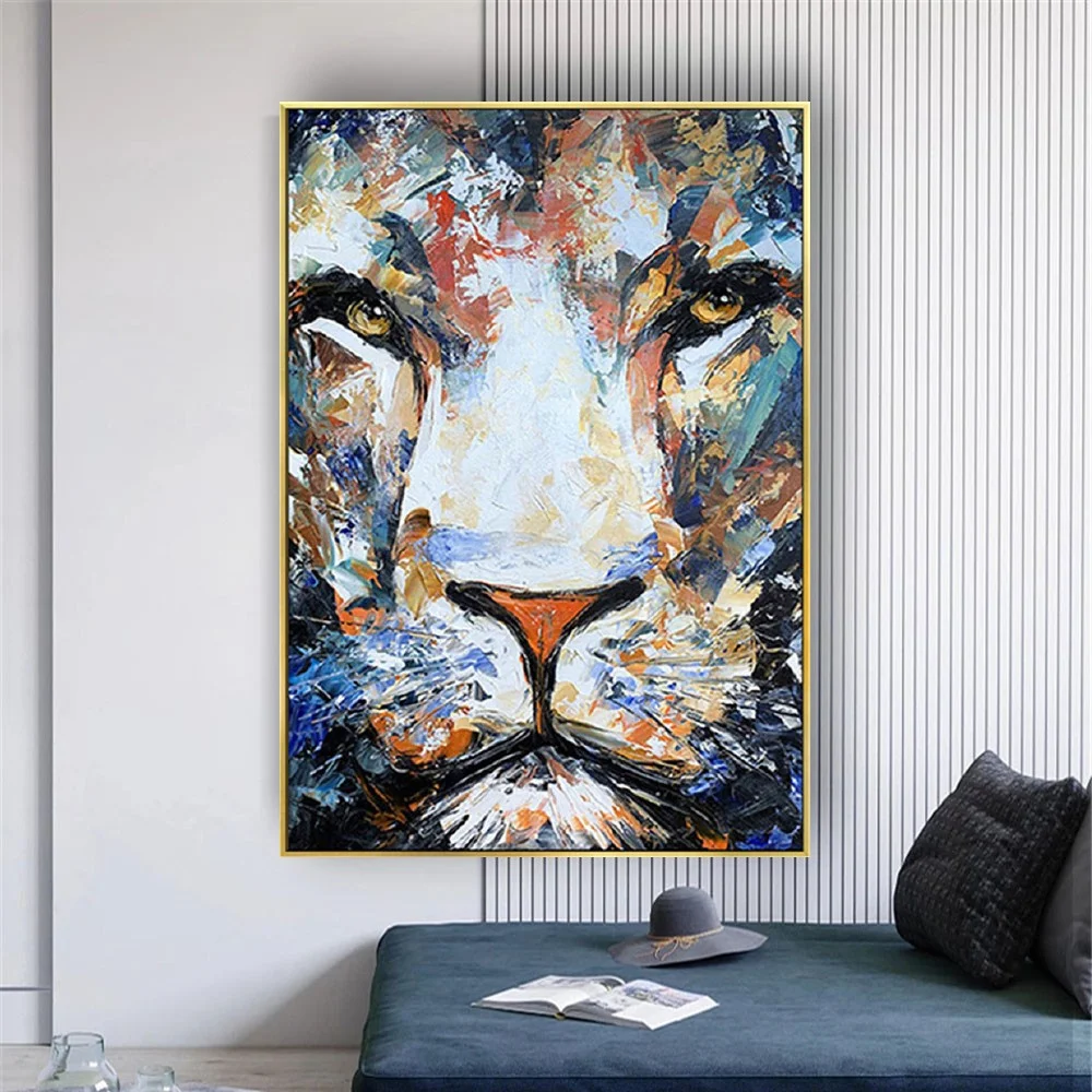 100% Handmade Animal Head Wall Poster Lion Tiger Leopard Oil Painting Canvas Art Modern Designed Office Hotel Porch Picture Gift
100% Handmade Animal Head Wall Poster Lion Tiger Leopard Oil Painting Canvas Art Modern Designed Office Hotel Porch Picture Gift