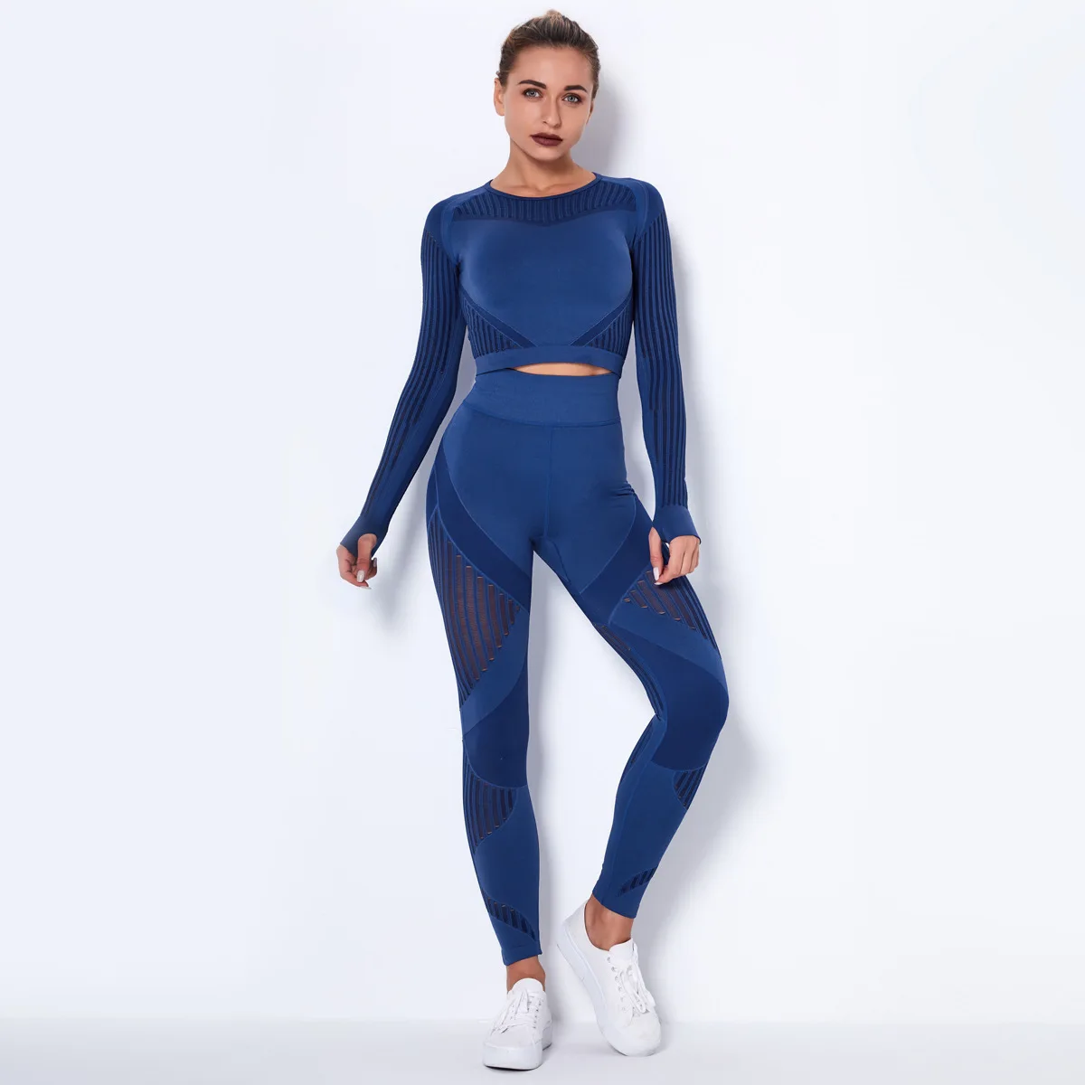 Women Seamless Gym Sets High Waist Gym Mesh Leggings Shirts Suit Long Sleeve Fitness Workout Sports Running Thin Sport Sets
Women Seamless Gym Sets High Waist Gym Mesh Leggings Shirts Suit Long Sleeve Fitness Workout Sports Running Thin Sport Sets