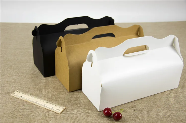 27.5x10.5x7.5cm Long Cake Packing Box White Kraft Gift Boxes Black Cardboard Cupcake Boxes Baking Present Box with Handle 15 Pcs
27.5x10.5x7.5cm Long Cake Packing Box White Kraft Gift Boxes Black Cardboard Cupcake Boxes Baking Present Box with Handle 15 Pcs