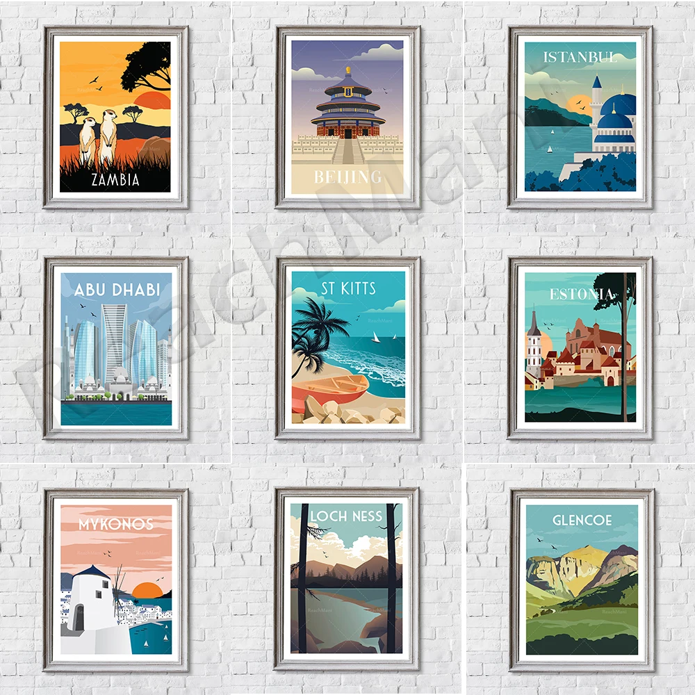 Vintage travel poster, China Beijing travel poster, Scotland Loch Ness, Canada, Australia Bondi, Estonia canvas art landscape po
Vintage travel poster, China Beijing travel poster, Scotland Loch Ness, Canada, Australia Bondi, Estonia canvas art landscape po
