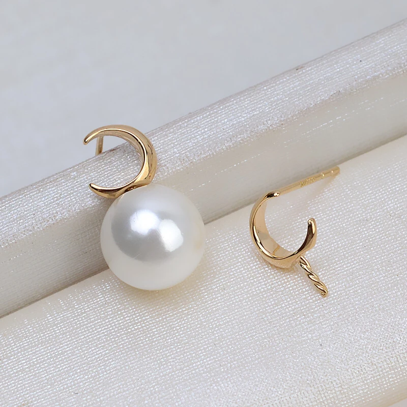 Trendy Moon Design 18K Yellow Gold Stud Earrings Mountings Settings Parts AU750 Jewelry Findings for Pearls Beads Stones
Trendy Moon Design 18K Yellow Gold Stud Earrings Mountings Settings Parts AU750 Jewelry Findings for Pearls Beads Stones