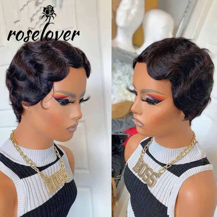Glueless Short Wigs Human Hair 150% Remy Brazilian Wigs For Women Finger Wave Full Machine Made Wig Ocean Wave Pixie Cut Wig
Glueless Short Wigs Human Hair 150% Remy Brazilian Wigs For Women Finger Wave Full Machine Made Wig Ocean Wave Pixie Cut Wig