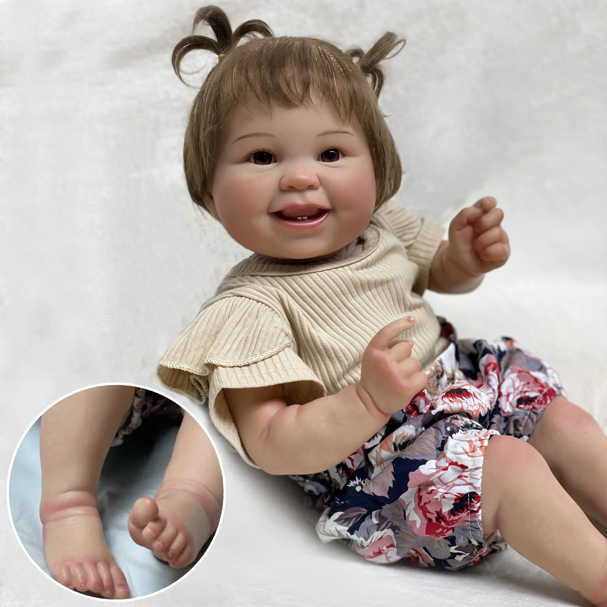 22 Inch 3D Painted Bebe Reborn Handmade Lifelike Bebe Reborn Doll Painted Cute Girl Boneca De Renascimento Realista
22 Inch 3D Painted Bebe Reborn Handmade Lifelike Bebe Reborn Doll Painted Cute Girl Boneca De Renascimento Realista