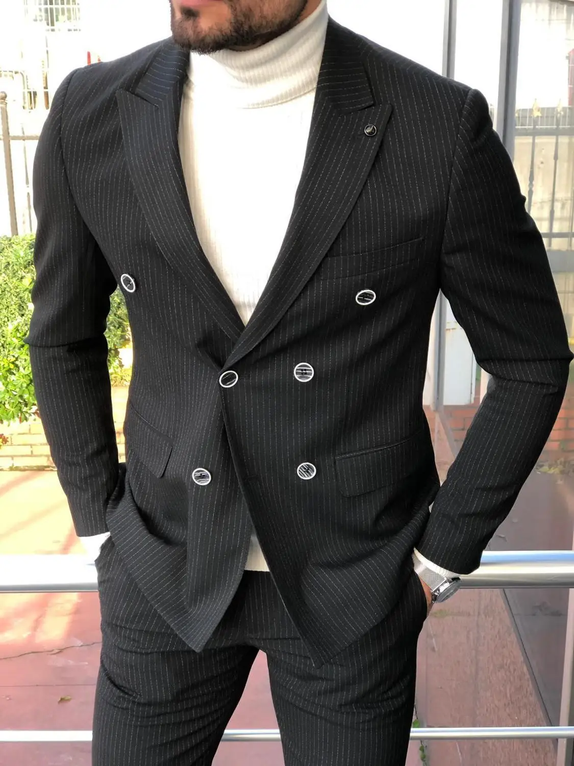 Custom Made Men's Suit 2020 Wedding Tuxedos Formal Stripe Best Man Suits Groom Wear Tuxedos 3 Pieces Suits (Jacket+Pants+vest)
Custom Made Men's Suit 2020 Wedding Tuxedos Formal Stripe Best Man Suits Groom Wear Tuxedos 3 Pieces Suits (Jacket+Pants+vest)