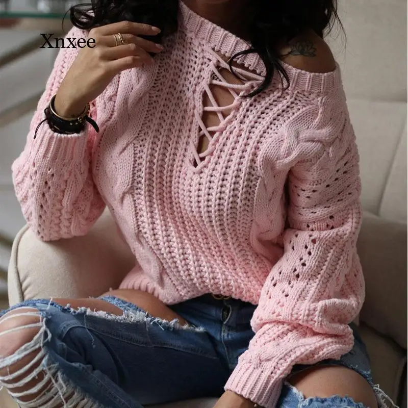 Hollow Out Sweaters Autumn Chic Bandage Knit Top Women Sexy O Neck Off Shoulder Pullover Winter Casual Long Sleeve Solid Sweater
Hollow Out Sweaters Autumn Chic Bandage Knit Top Women Sexy O Neck Off Shoulder Pullover Winter Casual Long Sleeve Solid Sweater