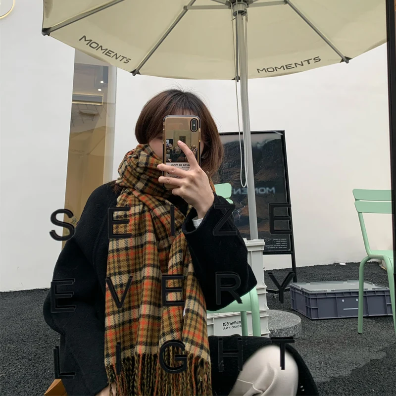 Korean Version Luxury Plaid Scarf Winter Warm Imitation cashmere Women Long Female Scarves Tassel Shawl Wraps 2021 Design
Korean Version Luxury Plaid Scarf Winter Warm Imitation cashmere Women Long Female Scarves Tassel Shawl Wraps 2021 Design