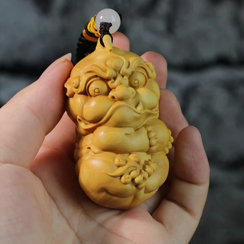 Boxwood 7CM Pixiu Pendant Wood Animal Sculpture Car Hanging God Beast Feng Shui Wood Statue Home Decoration
Boxwood 7CM Pixiu Pendant Wood Animal Sculpture Car Hanging God Beast Feng Shui Wood Statue Home Decoration