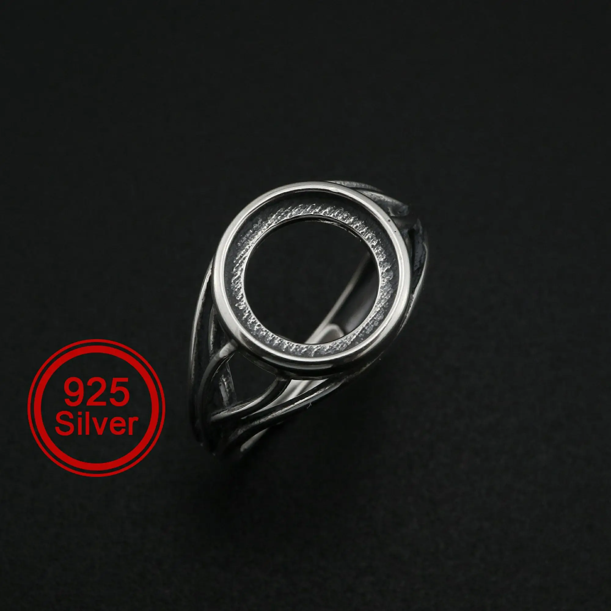 10MM Round Bezel Ring Settings Antiqued Solid 925 Sterling Silver DIY Adjustable Ring Gemstone Supplies 1213066
10MM Round Bezel Ring Settings Antiqued Solid 925 Sterling Silver DIY Adjustable Ring Gemstone Supplies 1213066