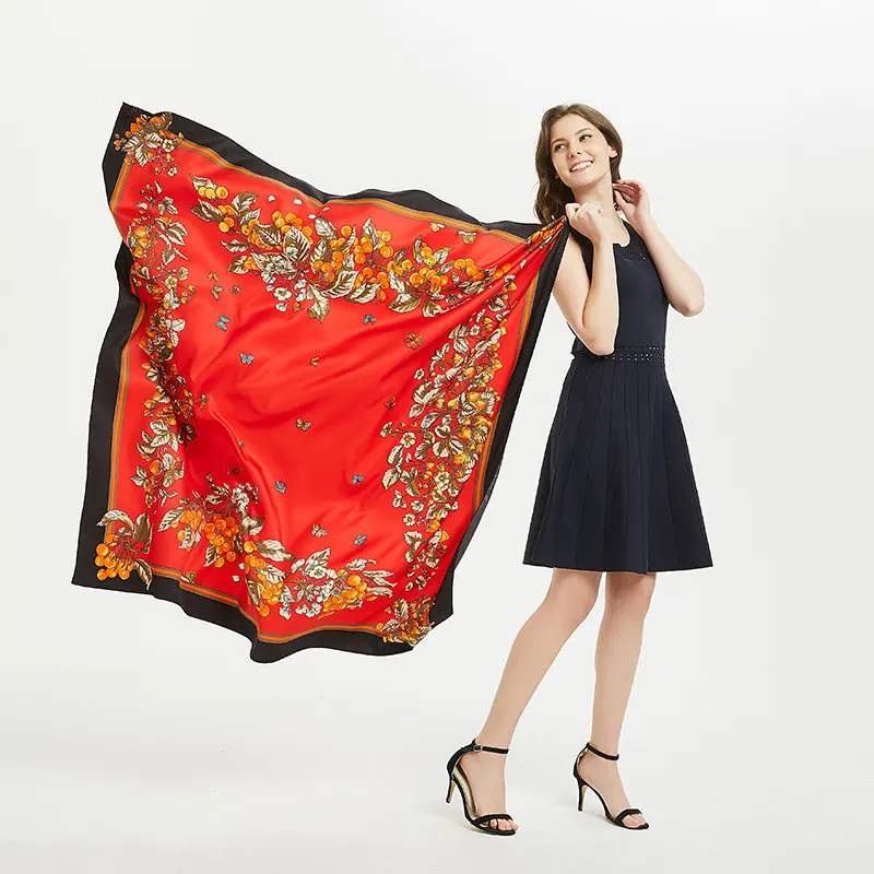 hot sale Fashion Silk Scarf Women Strawberry flower Print Square Scarf Soft Twill 100% Silk Spring Shawl 130x130cm
hot sale Fashion Silk Scarf Women Strawberry flower Print Square Scarf Soft Twill 100% Silk Spring Shawl 130x130cm