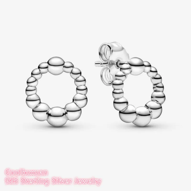 100% 925 Sterling Silver Beaded Circle Stud Earrings Original European Style Brand woman Jewelry
100% 925 Sterling Silver Beaded Circle Stud Earrings Original European Style Brand woman Jewelry