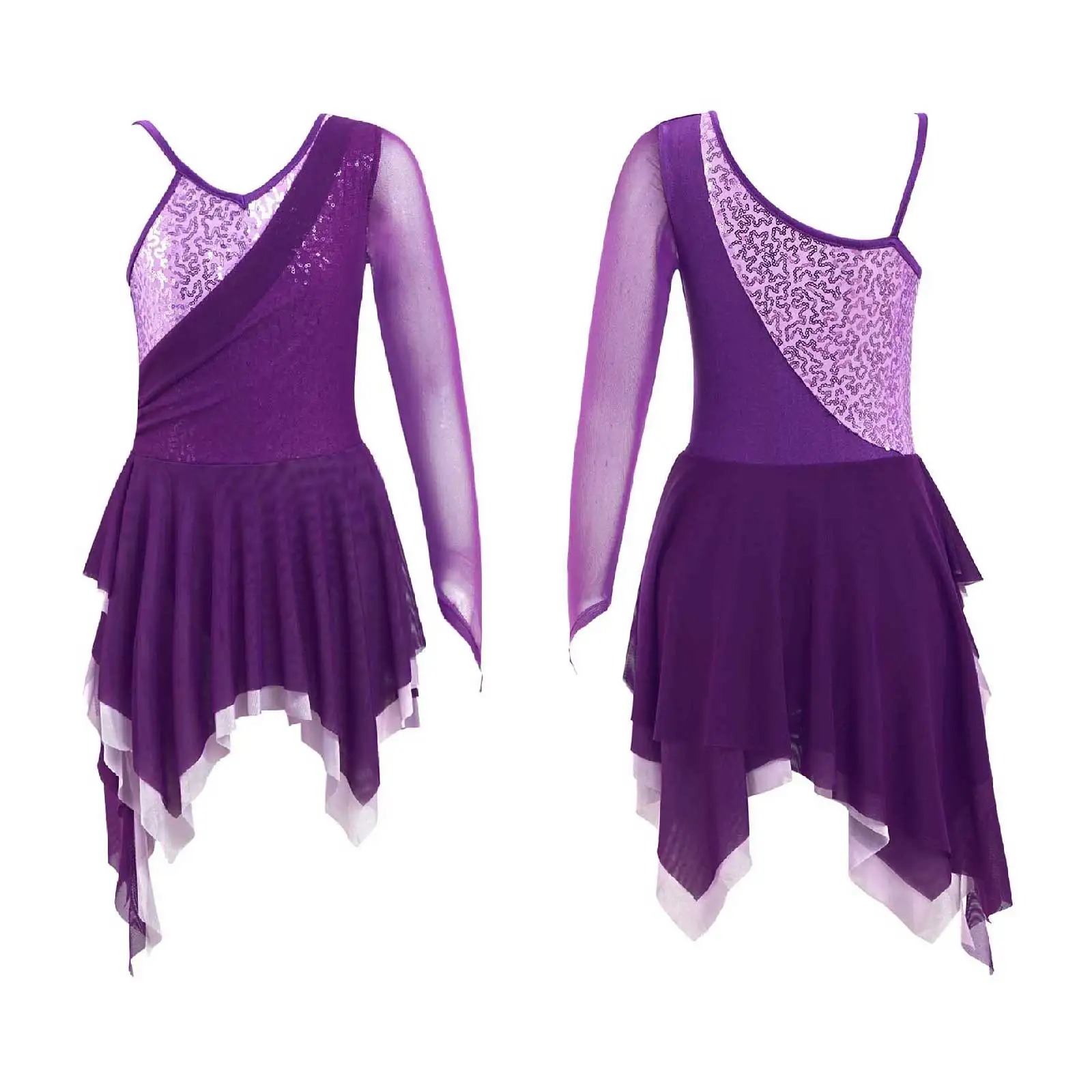 Kids Girls Lyrical Dance Dress Modern Contemporary Ballet Costume Shiny Sequins Mesh Tulle High Low Skirt Ballerina Dancewear
Kids Girls Lyrical Dance Dress Modern Contemporary Ballet Costume Shiny Sequins Mesh Tulle High Low Skirt Ballerina Dancewear