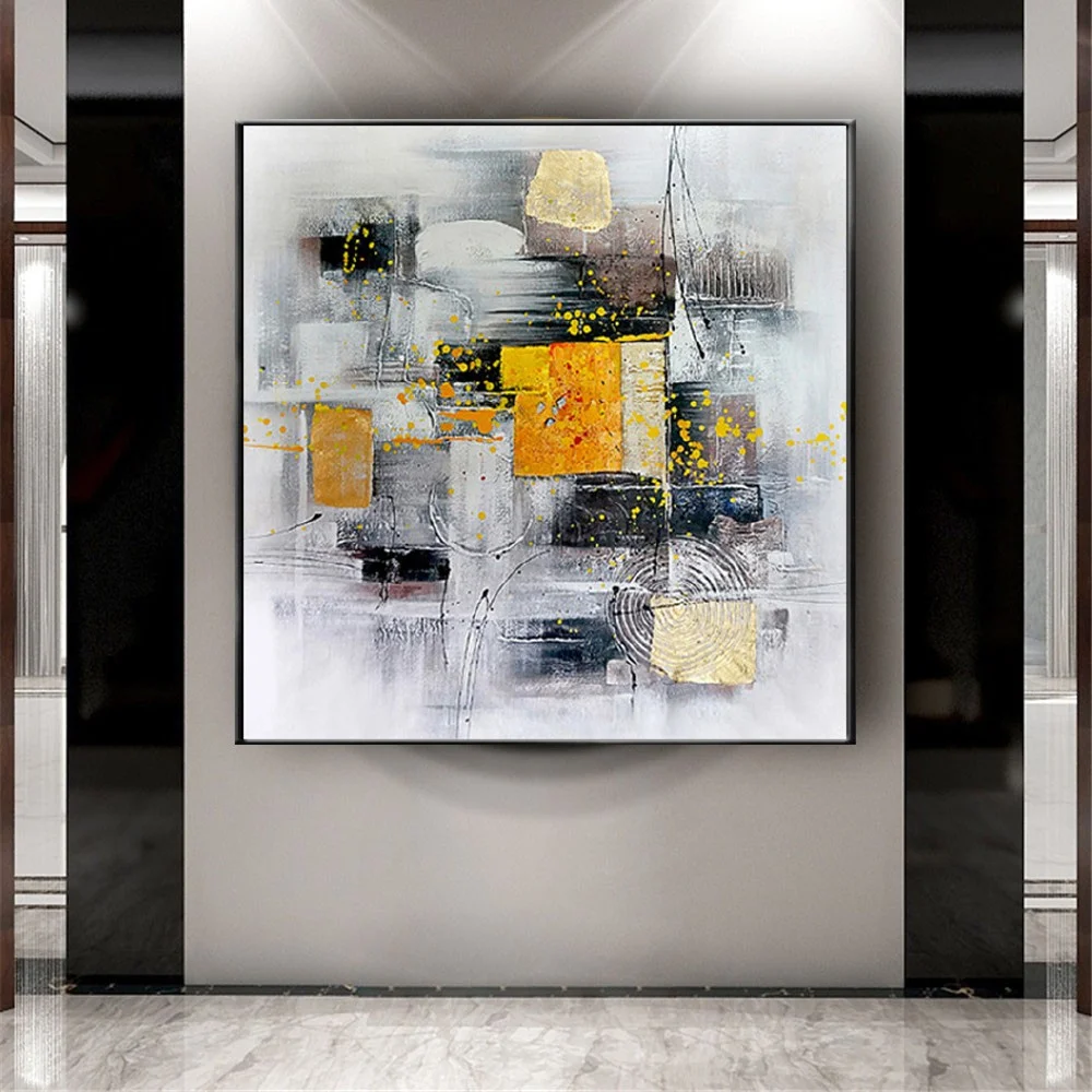 Handpainted Oil Painting Black Yellow Block Textured Abstract Canvas Poster Wall Art Picture For Living Room Decor Artwork Gift
Handpainted Oil Painting Black Yellow Block Textured Abstract Canvas Poster Wall Art Picture For Living Room Decor Artwork Gift