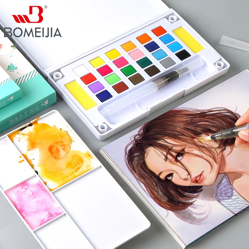 24 Solid Watercolor Paint Set With Paint Brush Portable Water Color Pigment For School Students Beginner Art Supplies
24 Solid Watercolor Paint Set With Paint Brush Portable Water Color Pigment For School Students Beginner Art Supplies
