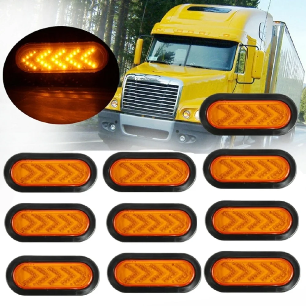 6" Oval Yellow 35 Leds 12V 24V LED Tail light for trailer Car Truck LED Rear Light Arrows Warning Turn Signal Lamps Taillight
6" Oval Yellow 35 Leds 12V 24V LED Tail light for trailer Car Truck LED Rear Light Arrows Warning Turn Signal Lamps Taillight