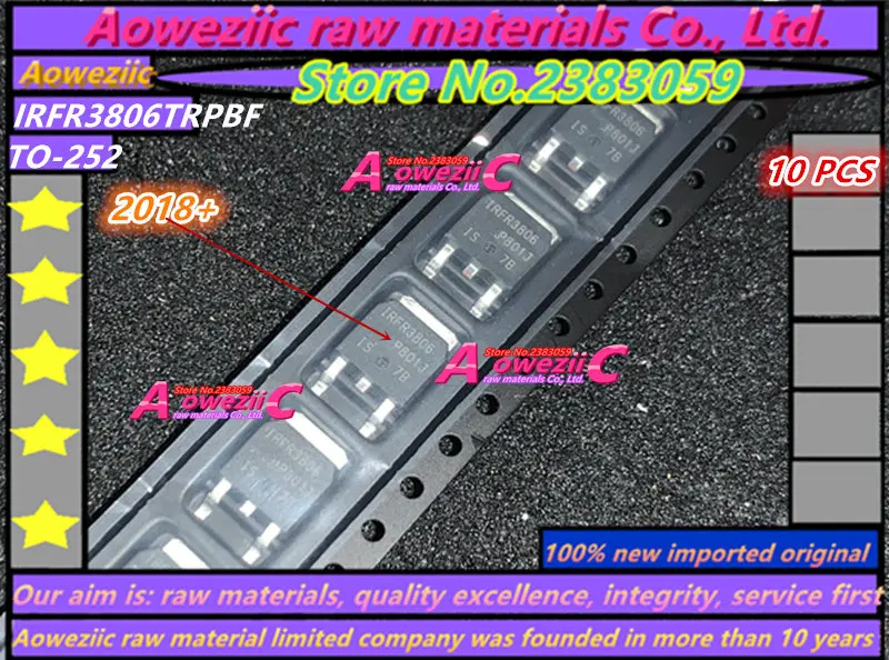Aoweziic 2018+ 100% new original import IRFR3806TRPBF RFR3806 TO-252 power MOS tube 60V 43A
Aoweziic 2018+ 100% new original import IRFR3806TRPBF RFR3806 TO-252 power MOS tube 60V 43A