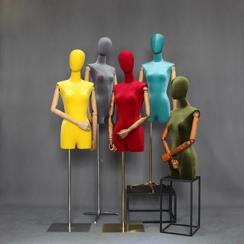 New Style Hot Sale Model Women's Half Length Velvet Mannequin Dressmaker Model Rack
New Style Hot Sale Model Women's Half Length Velvet Mannequin Dressmaker Model Rack