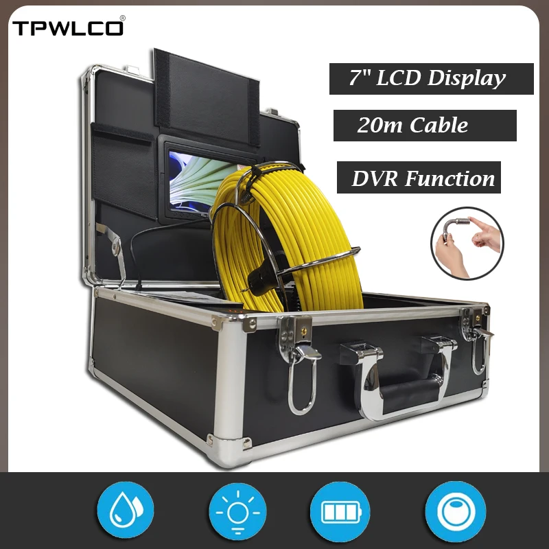 7" LCD Display Sewer Pipe Inspection Camera System With DVR Function And Sun-visor 20m Cable 23mm Sewer Endoscope Camera Head
7" LCD Display Sewer Pipe Inspection Camera System With DVR Function And Sun-visor 20m Cable 23mm Sewer Endoscope Camera Head