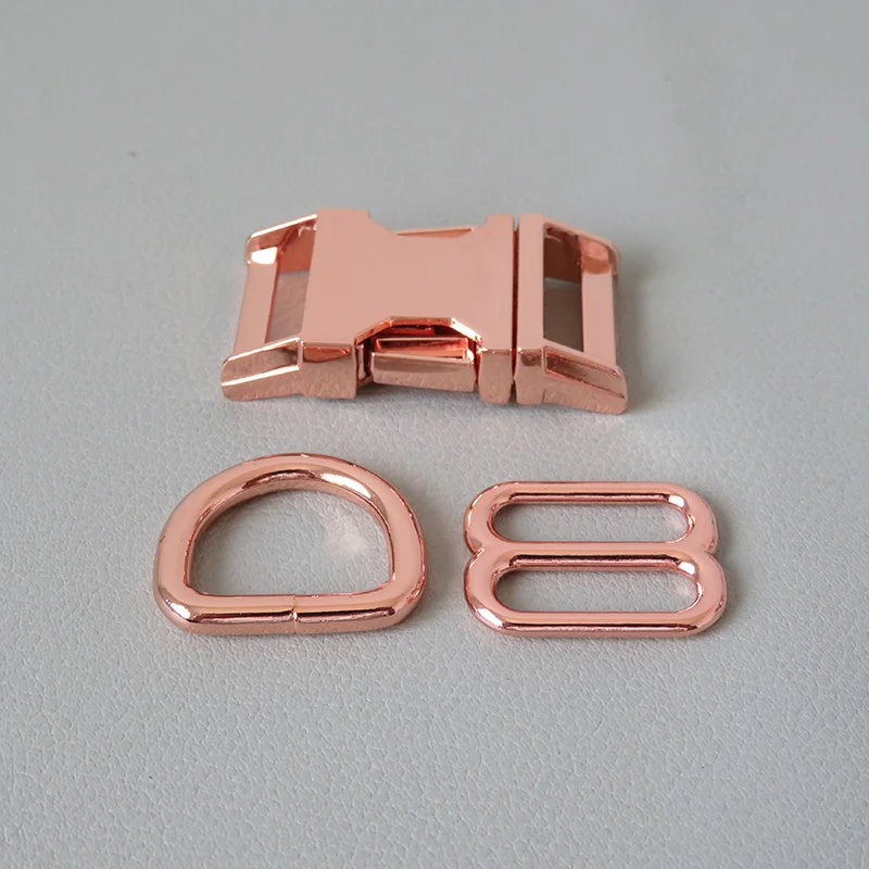 50Sets/Lot Wholesale Rose Gold Straps Metal Buckle For Dog Collar Paracord Adjuster Belt Loop D Ring Accessory Outdoor Hardware
50Sets/Lot Wholesale Rose Gold Straps Metal Buckle For Dog Collar Paracord Adjuster Belt Loop D Ring Accessory Outdoor Hardware