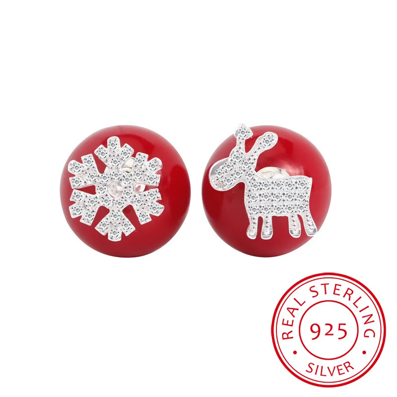 925 Sterling Silver Christmas Jewelry Micro CZ Elk Deer Snowflake Red Pearl Earrings For Women Girl S-E486
925 Sterling Silver Christmas Jewelry Micro CZ Elk Deer Snowflake Red Pearl Earrings For Women Girl S-E486