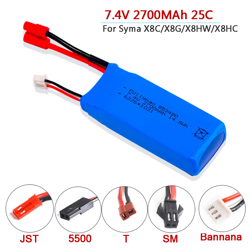 Обновленный RC 7,4 v 2700mAh 25c Литий-полимерный аккумулятор 2S T/XT60/JST разъем с защитой от перегрузки по току для Syma X8C X8W X8G X8 RC Дрон запчасти
Обновленный RC 7,4 v 2700mAh 25c Литий-полимерный аккумулятор 2S T/XT60/JST разъем с защитой от перегрузки по току для Syma X8C X8W X8G X8 RC Дрон запчасти