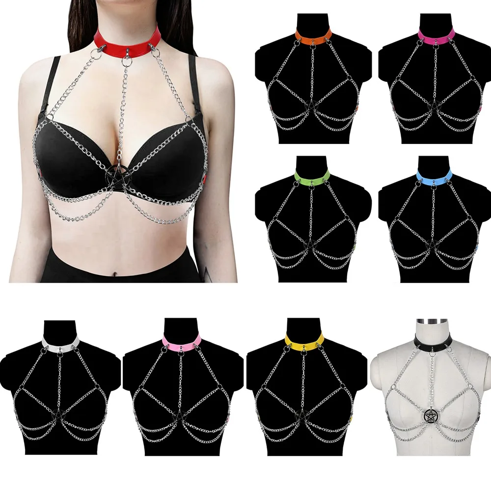 Sexy Breast Pentagram Harness For Women Wedding Underwear Chain Decoration Sexy Bondage Lingerie Goth Clothes Gothic Punk Style
Sexy Breast Pentagram Harness For Women Wedding Underwear Chain Decoration Sexy Bondage Lingerie Goth Clothes Gothic Punk Style