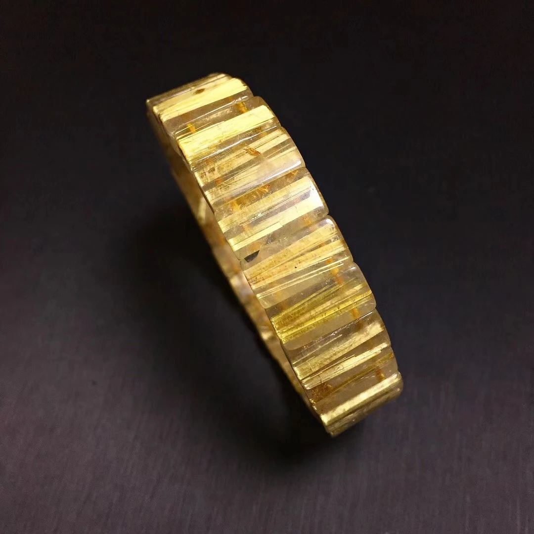 Natural Gold Rutilated Quartz Bracelet Clear Rectangle Beads Bangle 15x6.1mm Women Men Fashion Wealthy Stone Genuine AAAAAA
Natural Gold Rutilated Quartz Bracelet Clear Rectangle Beads Bangle 15x6.1mm Women Men Fashion Wealthy Stone Genuine AAAAAA
