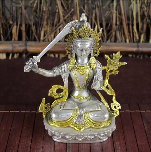 China old Feng Shui ornaments white Copper gild Silver guanyin Statue AAAAAAA Free Shipping
China old Feng Shui ornaments white Copper gild Silver guanyin Statue AAAAAAA Free Shipping